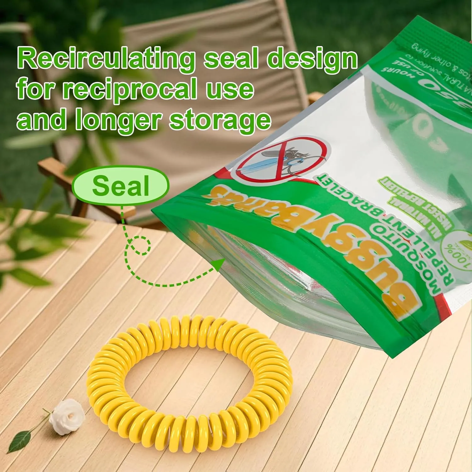 12 Pack Mosquito Repellent Bracelets, Individually Wrapped, DEET Free, Natural and Waterproof Band