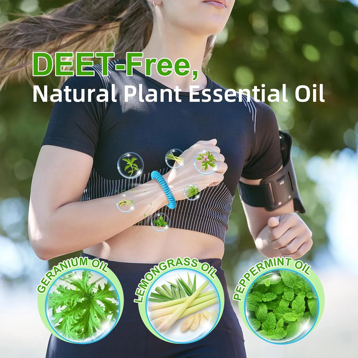 12 Pack Mosquito Repellent Bracelets, Individually Wrapped, DEET Free, Natural and Waterproof Band