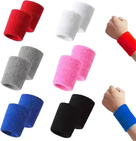 12PCS Sports Wristbands Sweatbands for Men & Women, Absorb Sweat Wrist Bands Sweat Bands for Tennis Basketball Football Running Working Out