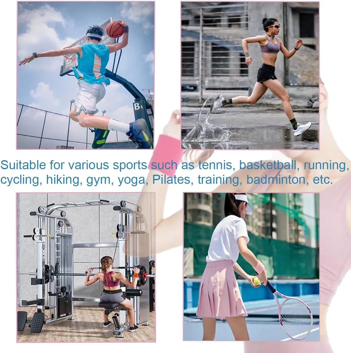 12PCS Sports Wristbands Sweatbands for Men & Women, Absorb Sweat Wrist Bands Sweat Bands for Tennis Basketball Football Running Working Out