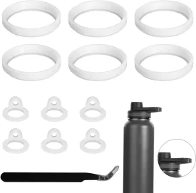 13pcs Water Bottle Lid Replacement for Thermoflask 24/32/40/64oz, Straw Gasket Replacement Accessories & Tweezers Silicone O Ring Rubber Seal Washer Part Compatible with Thermoflask Chug Spout Lid