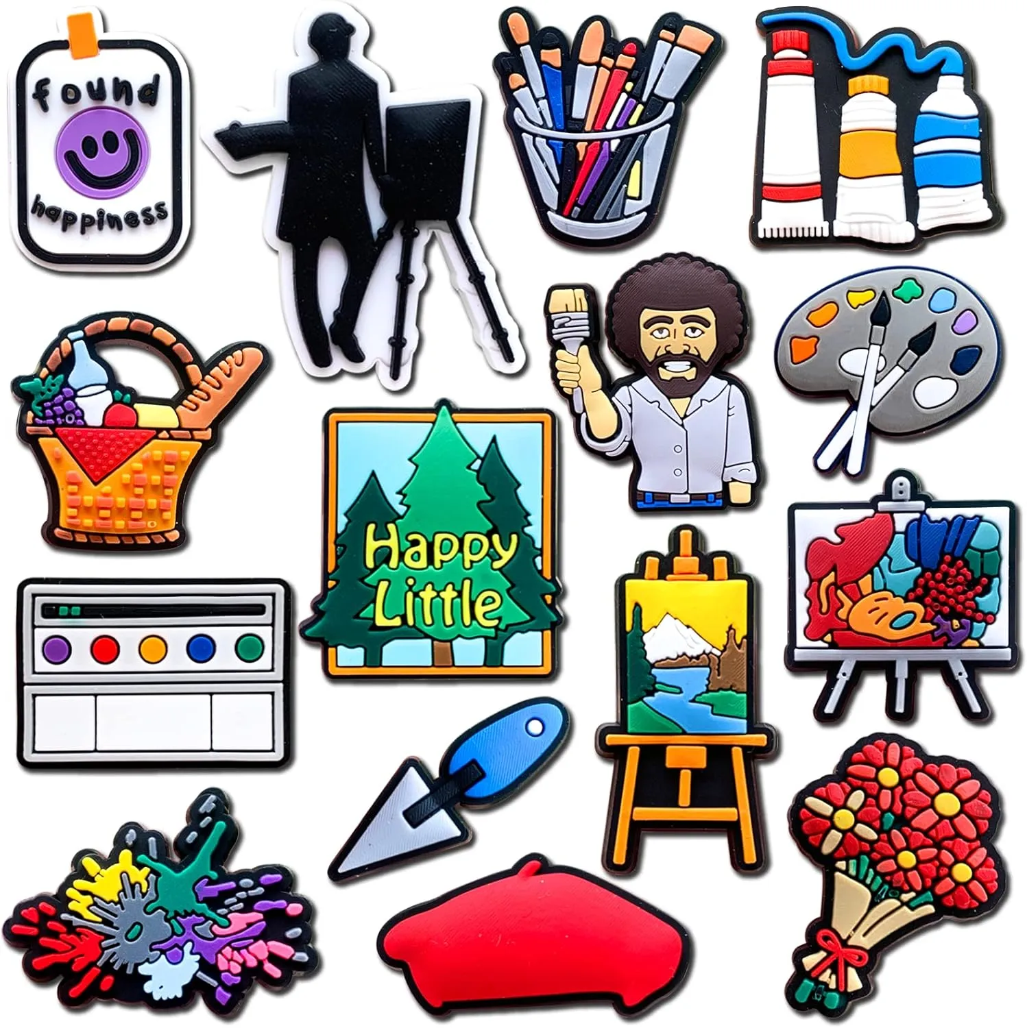 15Pcs Art Charms for Clog Shoes Decoration, Artist Painting Drawing Charms Accessories for Men Women