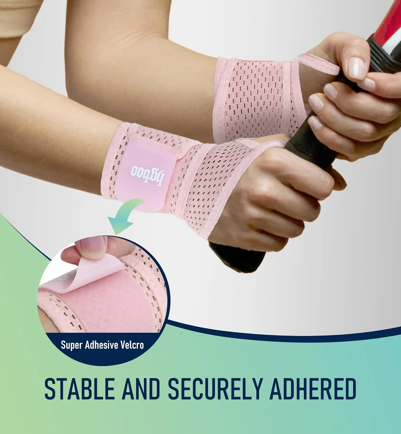 2-Pack Ultra-Thin Wrist Braces, Breathable Comfort Mesh Fabric Support for Pain Relief - Ideal for Carpal Tunnel, Tendonitis, Sports, Fitness and Daily Use - Adjustable Wrist Support (Pink)