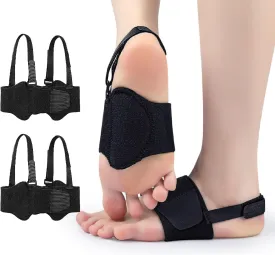 2 Pairs Arch Support Inserts Braces for Men and Women Plantar Fasciitis Relief, Comfortable Upgraded Arch Support Compression Bands, Orthotics Arch Sleeves with Gel Pad, Black Out