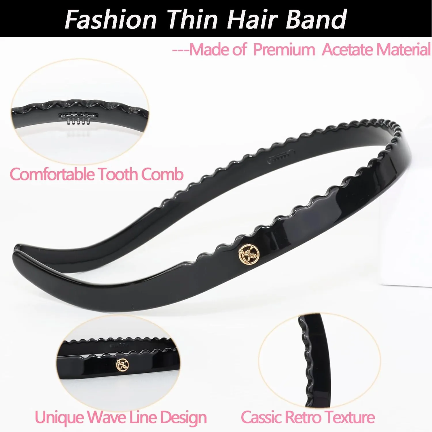3 Pack Eyewear Headbands,No Headache Non Slip Hair Bands Fashion Thin Headbands for Womens Sisters Girls Gifts(Black,Tortoise,Amber)