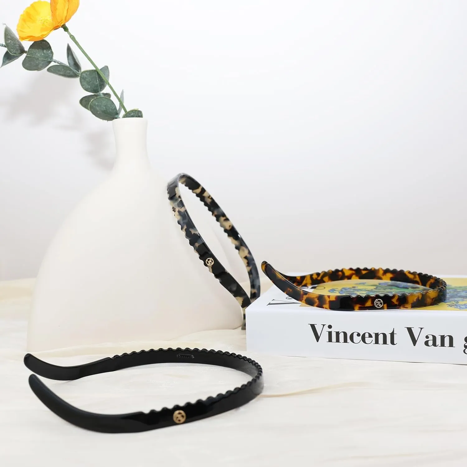 3 Pack Eyewear Headbands,No Headache Non Slip Hair Bands Fashion Thin Headbands for Womens Sisters Girls Gifts(Black,Tortoise,Amber)