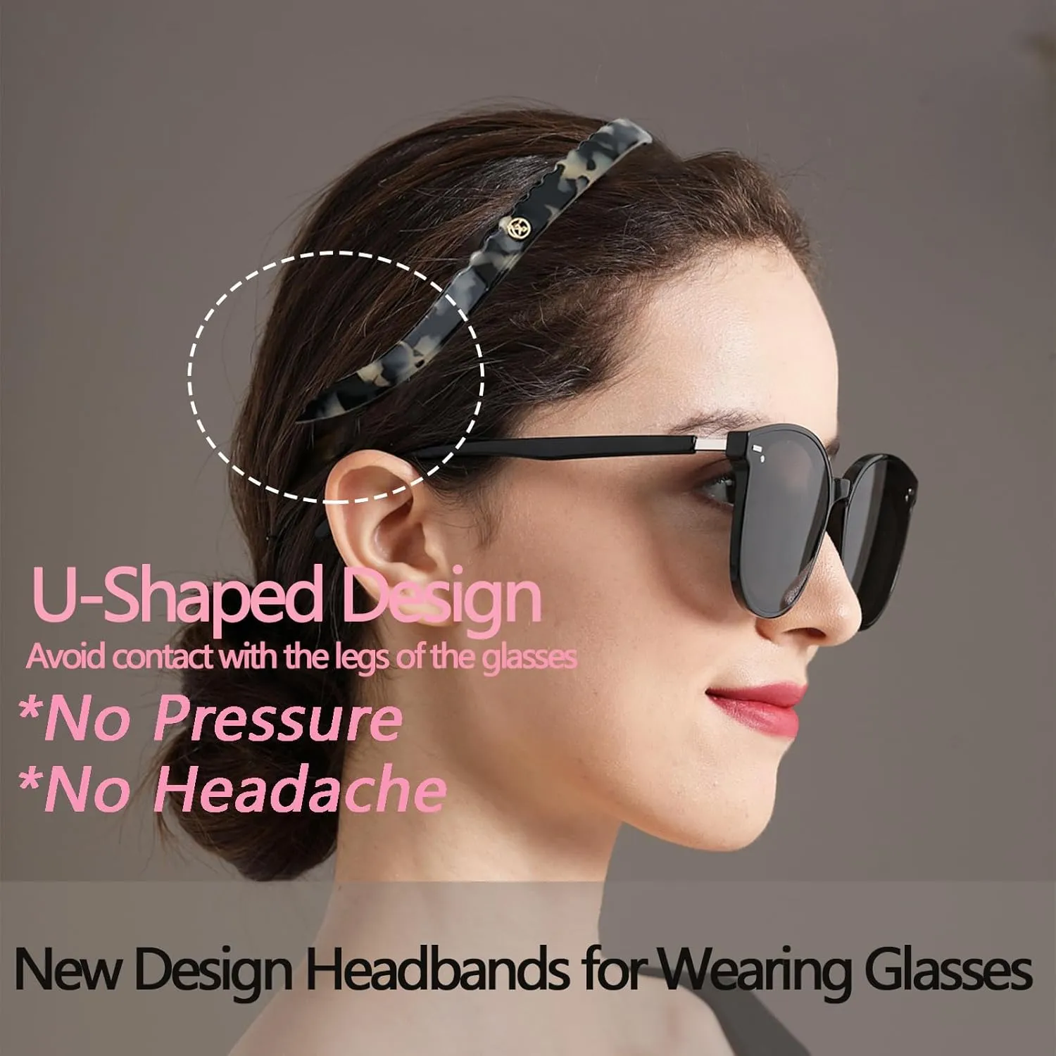 3 Pack Eyewear Headbands,No Headache Non Slip Hair Bands Fashion Thin Headbands for Womens Sisters Girls Gifts(Black,Tortoise,Amber)
