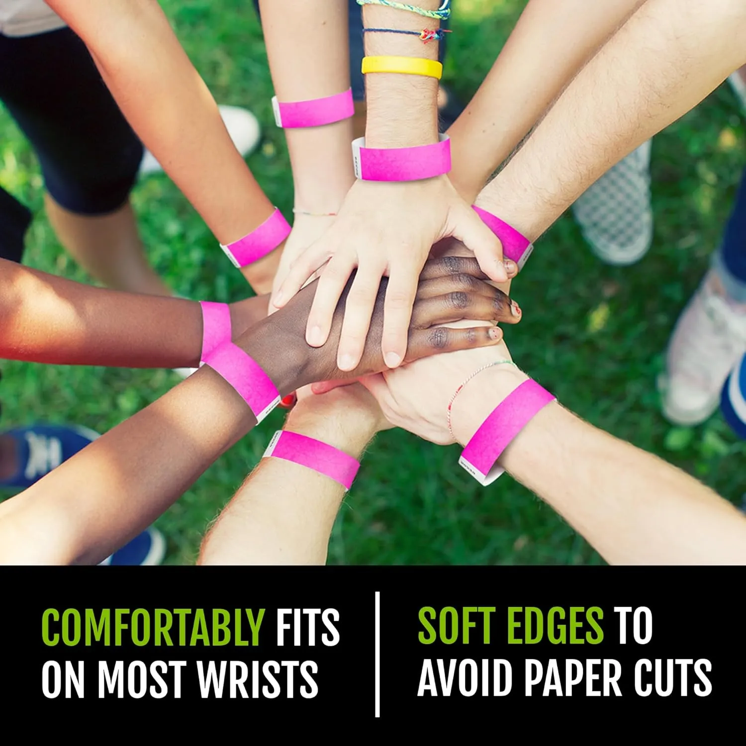 5,000 WristCo Neon Pink Tyvek Wristbands for Events - Tamper-Proof Design & Fluorescent Color Prevent Reuse Premium-Grade Bracelets for Hospital & Medical ID, Party & VIP Identification
