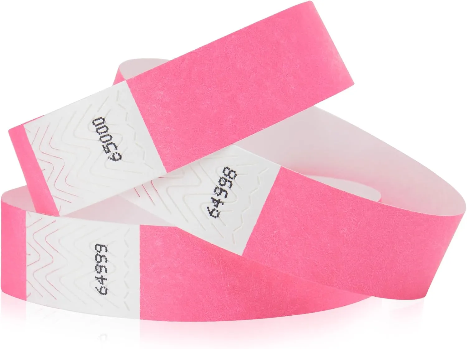 5,000 WristCo Neon Pink Tyvek Wristbands for Events - Tamper-Proof Design & Fluorescent Color Prevent Reuse Premium-Grade Bracelets for Hospital & Medical ID, Party & VIP Identification