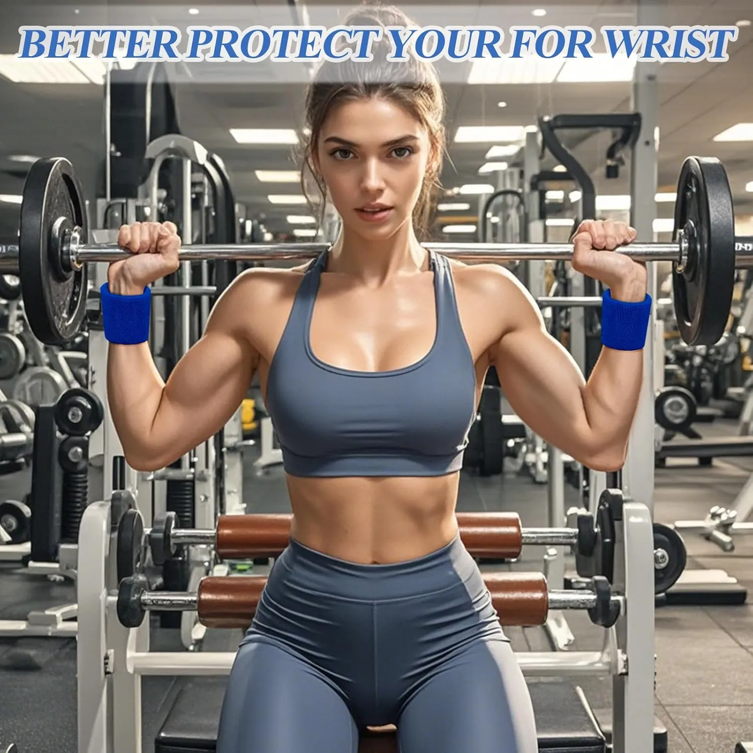 6 Pack Sweatbands Sports Wristband for Men & Women, Breathable Wrist Band Absorbent Sweat Band for Tennis, Basketball, Running, Gym, Working Out