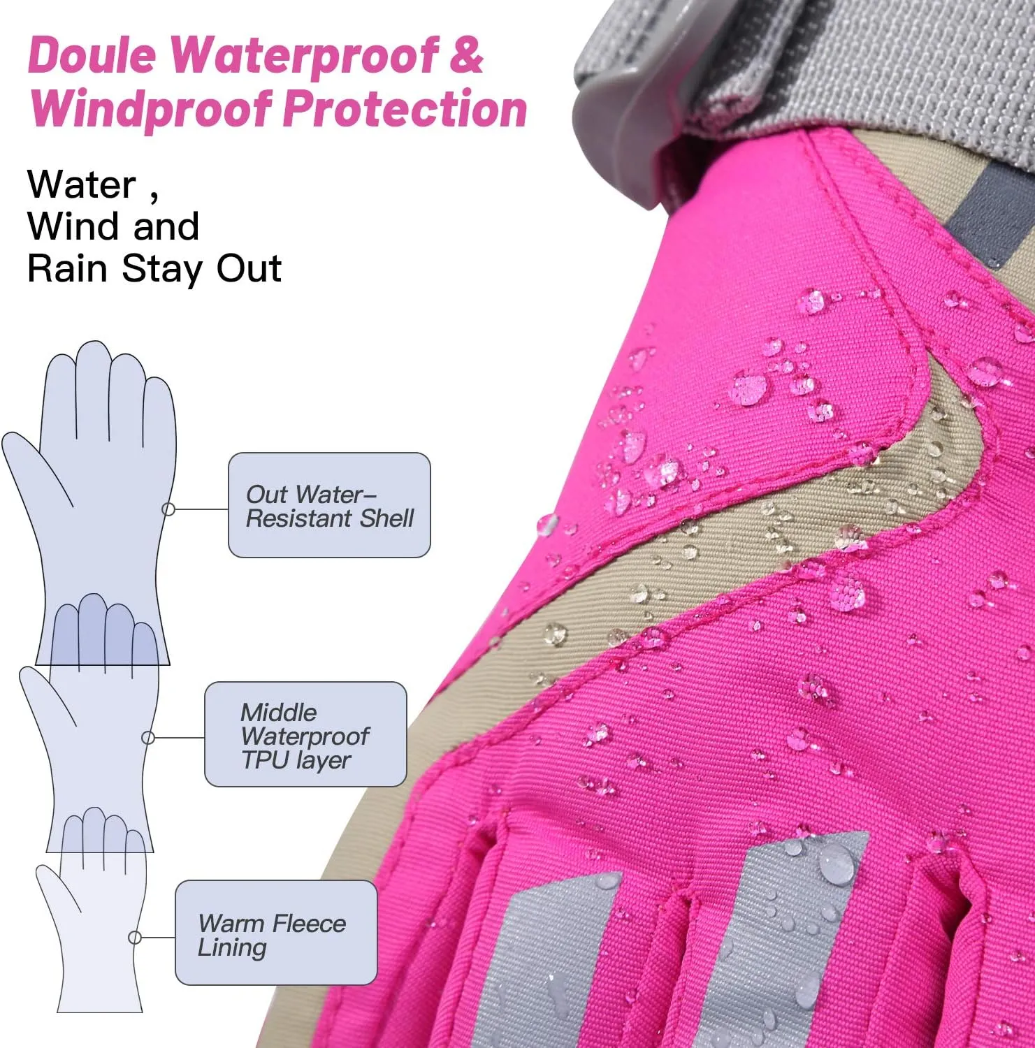 7-Mi Kids Winter Warm Water-Resistant Gloves for Skiing/Snowboarding/Cycling/Riding Outdoor Activities Children Mittens