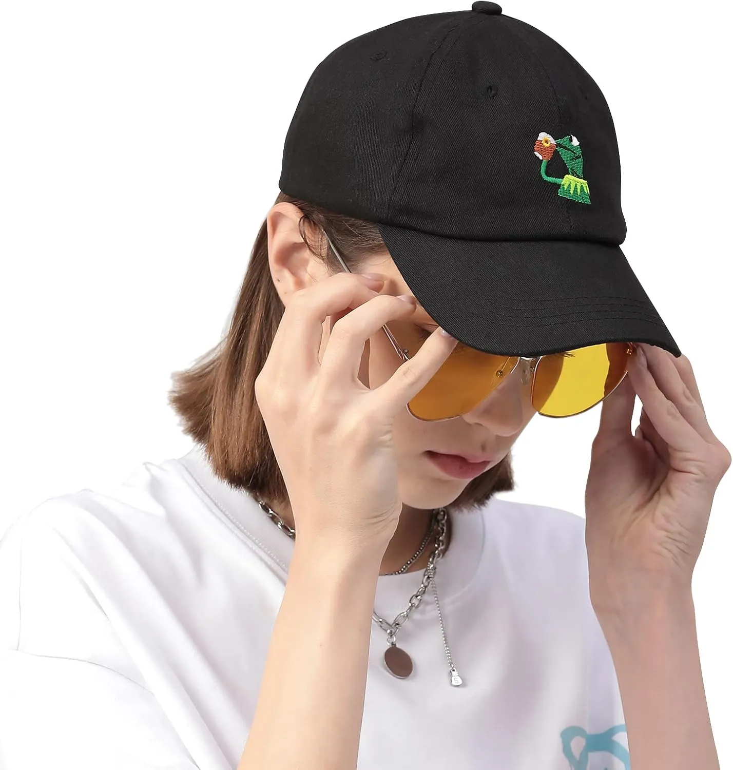 Adjustable Kermit The Frog Embroidered Baseball Cap - Unisex Classic Dad Trucker Hat