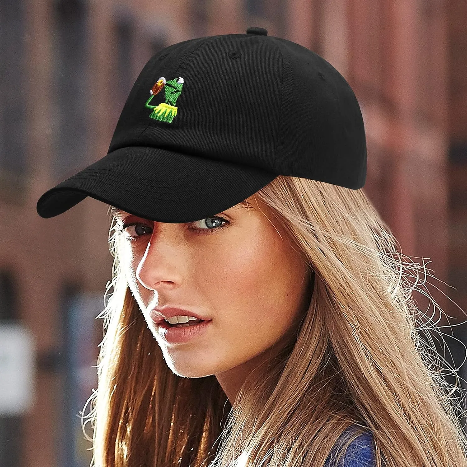 Adjustable Kermit The Frog Embroidered Baseball Cap - Unisex Classic Dad Trucker Hat