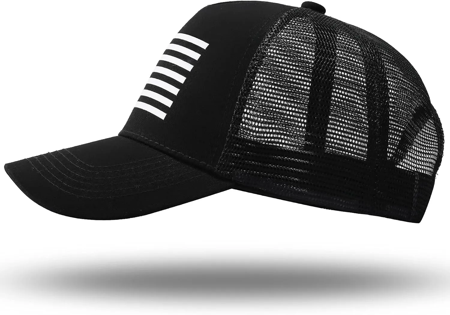 American Flag Trucker Hat - Snapback Hat, Baseball Cap for Men Women - Breathable Mesh Side, Adjustable Fit - for Casual Wear