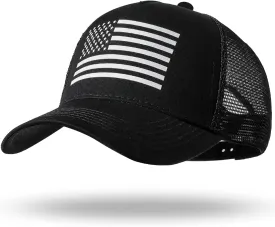 American Flag Trucker Hat - Snapback Hat, Baseball Cap for Men Women - Breathable Mesh Side, Adjustable Fit - for Casual Wear