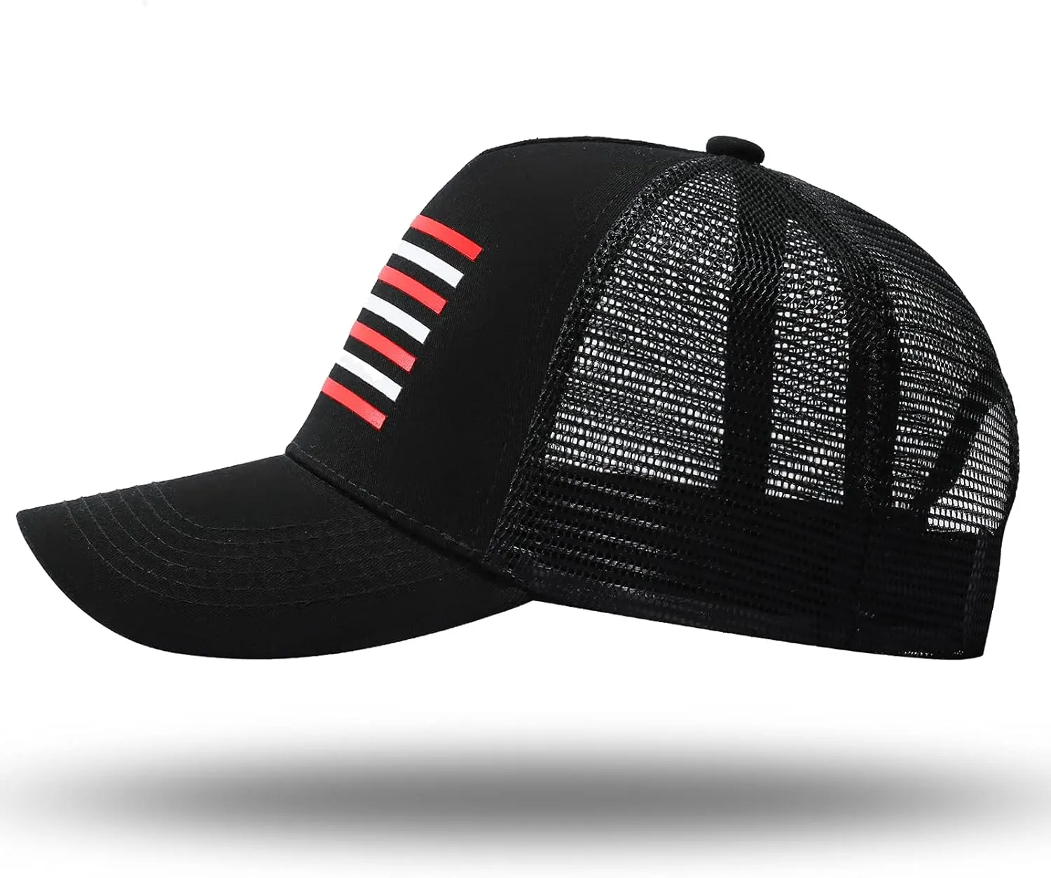 American Flag Trucker Hat - Snapback Hat, Baseball Cap for Men Women - Breathable Mesh Side, Adjustable Fit - for Casual Wear