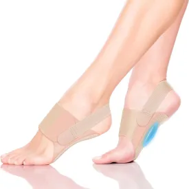 Arch Support Braces Sleeves for Plantar Fasciitis Relief, Arch Sleeves With Gel Pad For Feet, foot arch support for flat feet, Adjustable Non-Slip Arch Support Brace For Women (Nude)