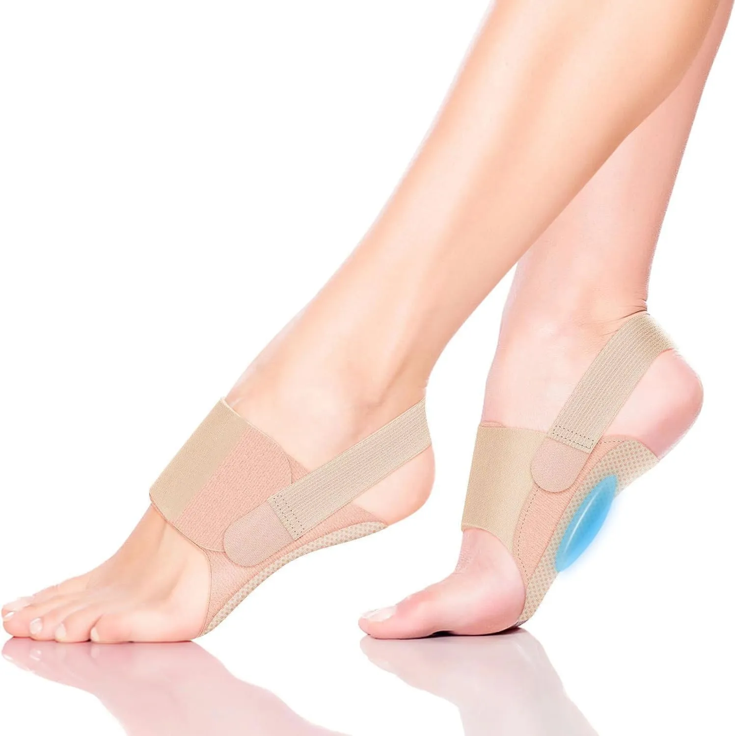 Arch Support Braces Sleeves for Plantar Fasciitis Relief, Arch Sleeves With Gel Pad For Feet, foot arch support for flat feet, Adjustable Non-Slip Arch Support Brace For Women (Nude)