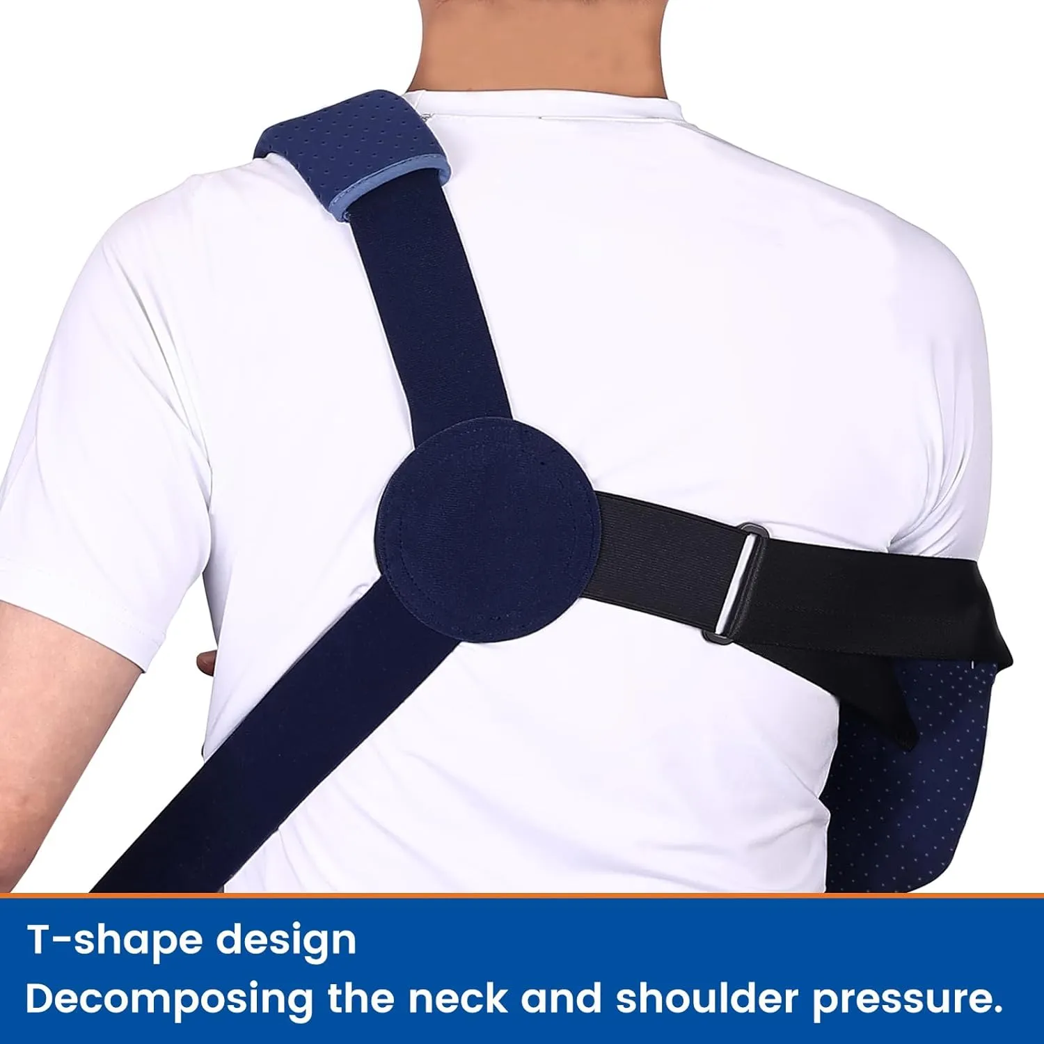 Arm Sling for Shoulder Injury with Waist Strap - Immobilizer Brace Support for Sleeping, Rotator Cuff Surgery (Comfort Version, Left, Small, 25-30.5 inch)