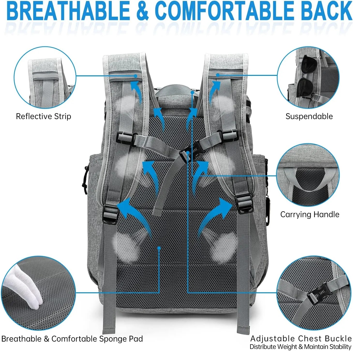 Backpack Coolers Insulated Leak Proof, 45 Cans Beach Cooler Backpack, Large Capacity Ice Chest Backpack, Waterproof Soft Cooler Bag Lunch Backpack for Men Women Camping Hiking