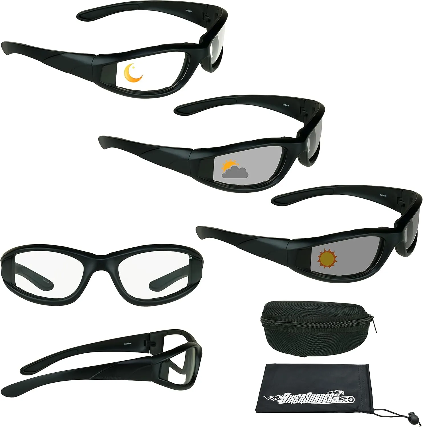 Bikershades Motorcycle Safety Transitional Photochromic Riding Glasses Men Women