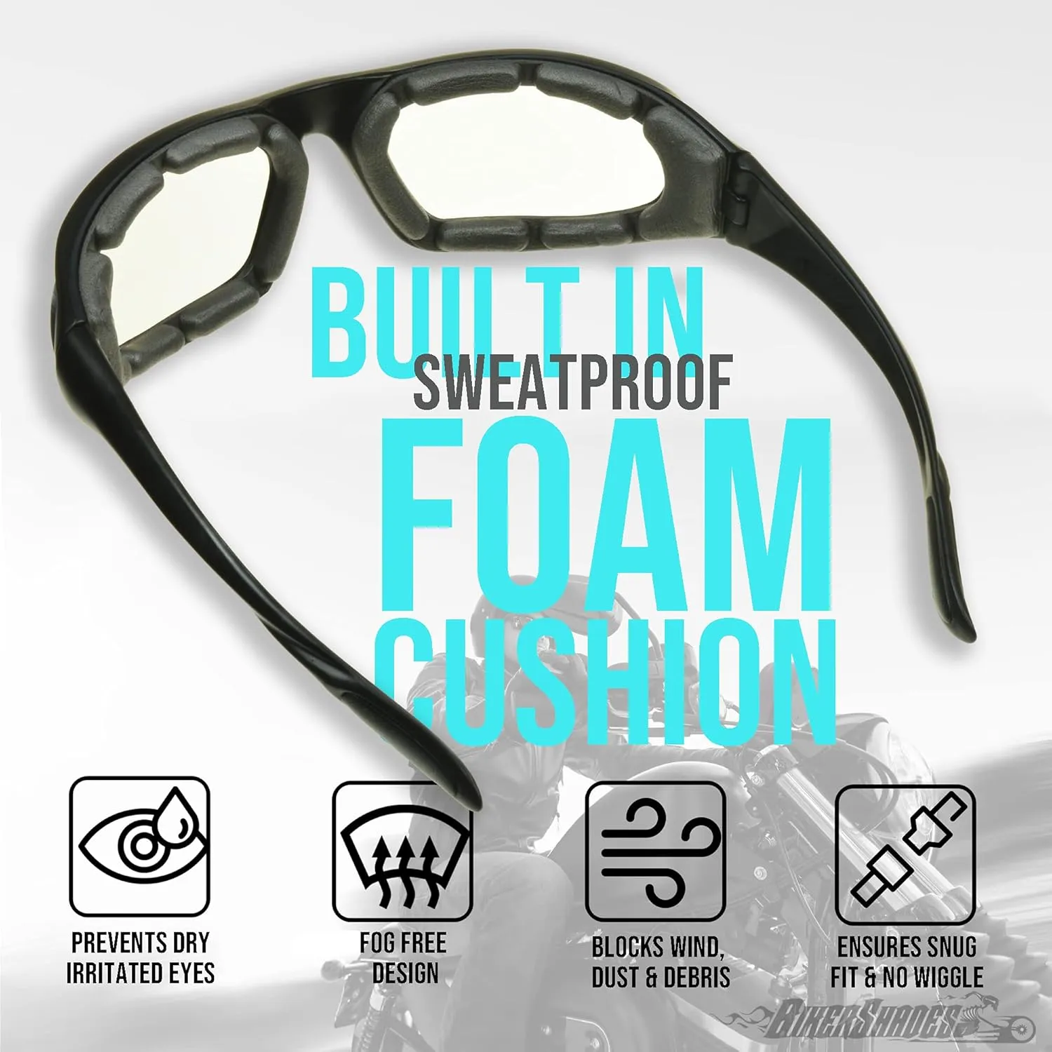 Bikershades Motorcycle Safety Transitional Photochromic Riding Glasses Men Women