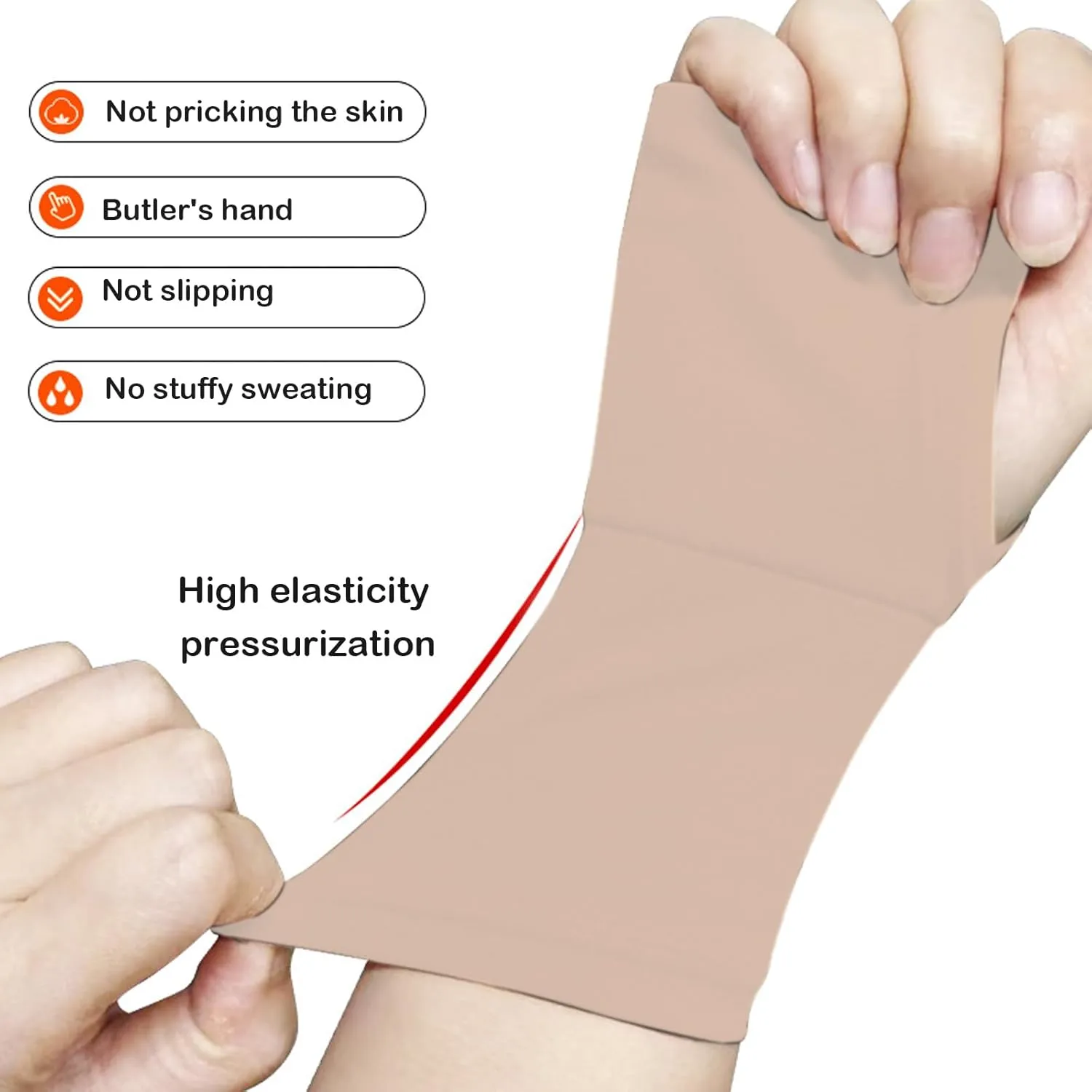 Breathable Compression Wrist Sleeves for Arthritis Support & Joint Pain Relief, Moisture-Wicking Unisex Wrist Brace for Carpal Tunnel, Gym, Sports, Office  Adjustable Comfort Fit for Men & Women (Beige, Small)