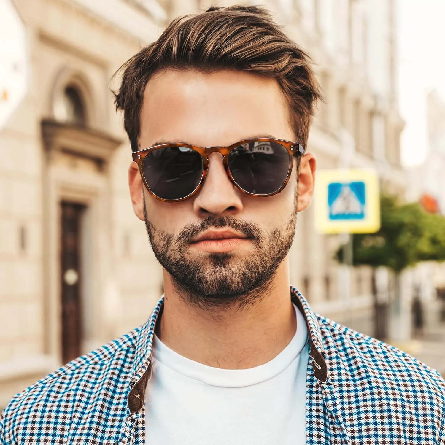 CARFIA Acetate Polarized Sunglasses for Men Trendy Retro Sun Glasses CA2307