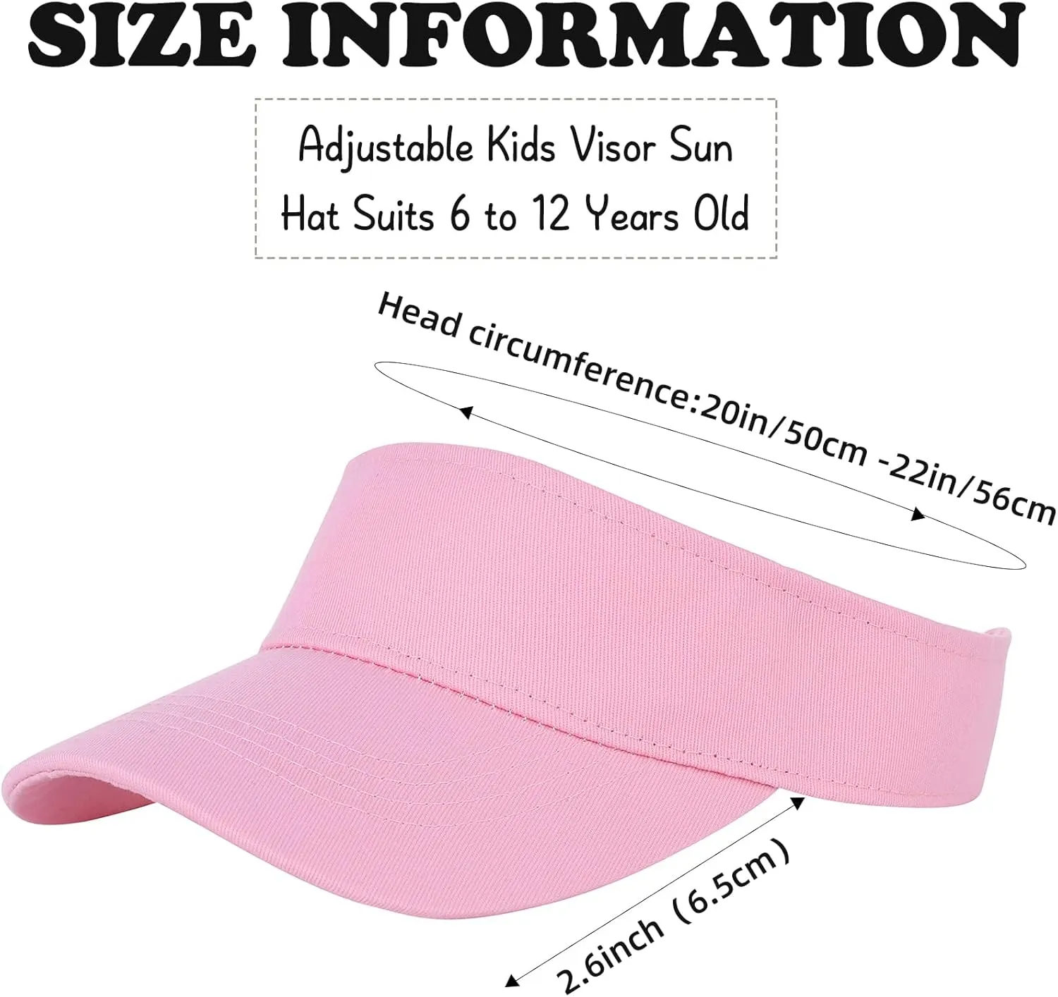Century Star UPF 50  Kids Visor Sun Hat Adjustable Girls High Ponytail Tennis Hat Sports Boys Running Golf Visor Cap