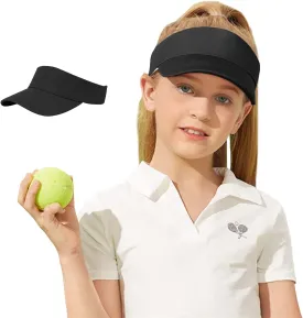 Century Star UPF 50  Kids Visor Sun Hat Adjustable Girls High Ponytail Tennis Hat Sports Boys Running Golf Visor Cap