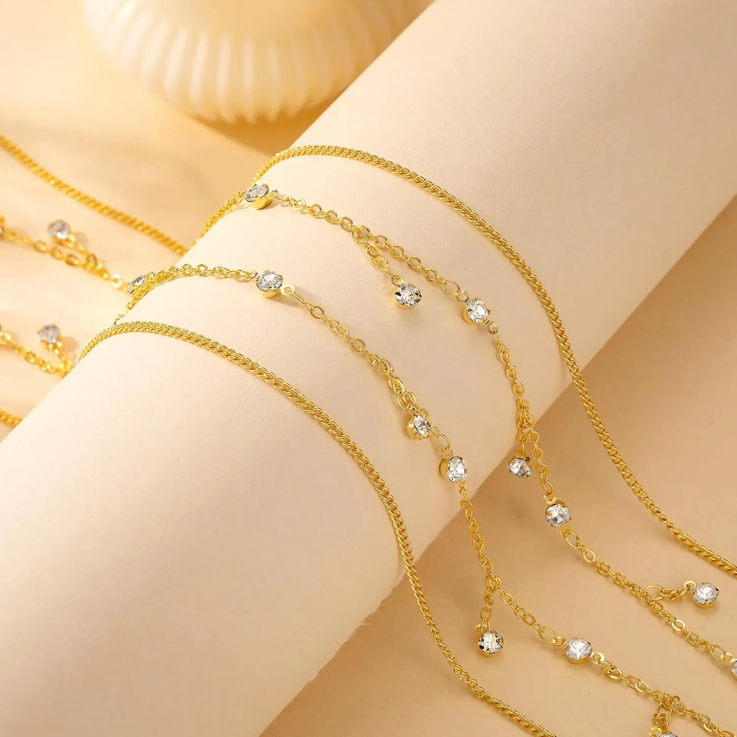CHESKY Gold Waist Chain, 14K Gold Plated Belly Chain Adjustable Waterproof Body Chain Sexy Bikini Waist Beads for Women Satellite Beads Diamond Pearl Coin Chain Dainty Body Chain Jewelry for Women