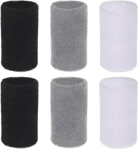 cobee 3 Pairs Wrist Sweat Bands, Breathable Sports Wrist Bands, Cotton Wrist Bands for Working Out, Gymnastics, Basketball, Tennis, and Football