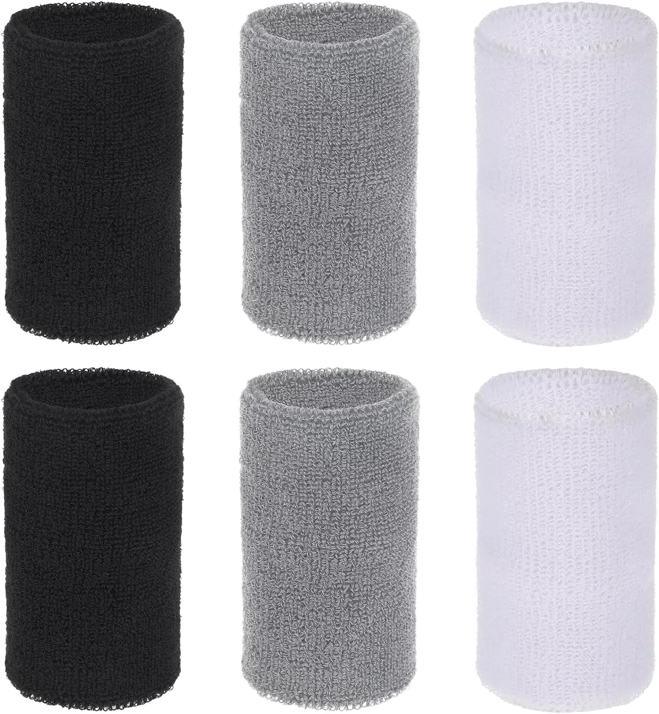 cobee 3 Pairs Wrist Sweat Bands, Breathable Sports Wrist Bands, Cotton Wrist Bands for Working Out, Gymnastics, Basketball, Tennis, and Football