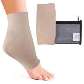 CRS Cross Achilles Heel Gel Sleeves. 1 Pair of Premium Padded Compression Gel Sleeve Socks for Cushion and Protection of Haglunds Bump, Achilles Tendonitis, and Bursitis