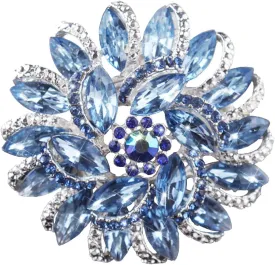 Crystal Diamond Flower Brooch Pin for Women Girls Brides