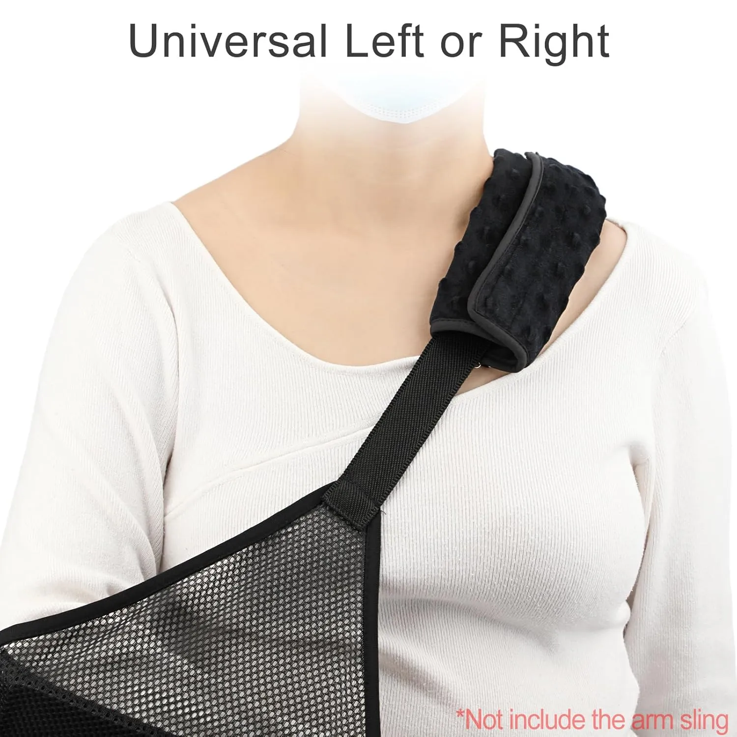 Cushioned Arm Sling Padding for Neck Slim Sling Pad Neck Strap Cushion Comfort Shoulder Support Rotator Cuff Surgery Arm Immobilizer Brace Carry Padded Cover Pillow Wrist Hand Injury, Pack of 2 Black