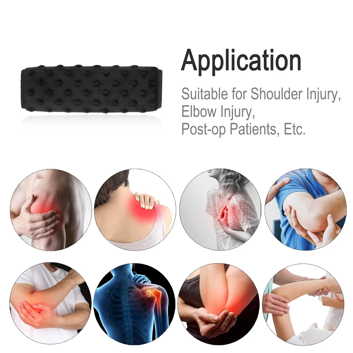 Cushioned Arm Sling Padding for Neck Slim Sling Pad Neck Strap Cushion Comfort Shoulder Support Rotator Cuff Surgery Arm Immobilizer Brace Carry Padded Cover Pillow Wrist Hand Injury, Pack of 2 Black