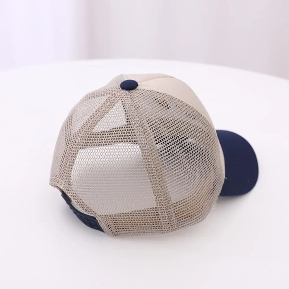 Cute Embroidery Excavator Kids Baseball Cap Adjustable Cotton Washed Vintage Cowboy Hat for Boys Girls Age 2-8