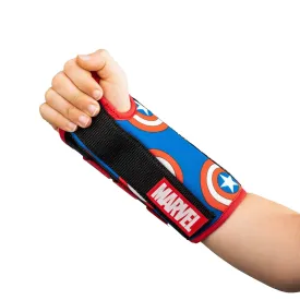 DonJoy Advantage Comfort Wrist Brace for Youth/Kids Featuring Marvels Captain America, Spider-Man to aid sprains strains support tendonitis carpal tunnel - Captain America X-Small - Left