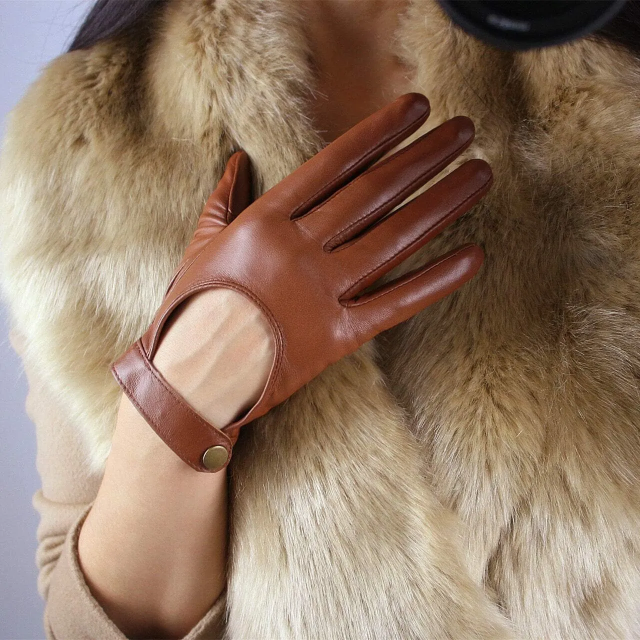 DooWay Leather Driving Gloves for Women Genuine Sheepskin Cosplay Costume Motorcycle Gloves