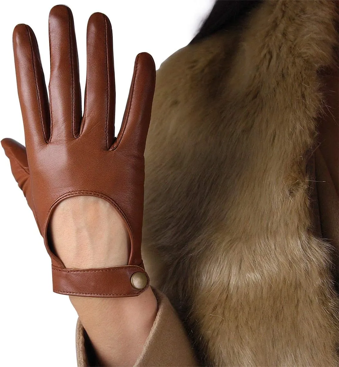 DooWay Leather Driving Gloves for Women Genuine Sheepskin Cosplay Costume Motorcycle Gloves