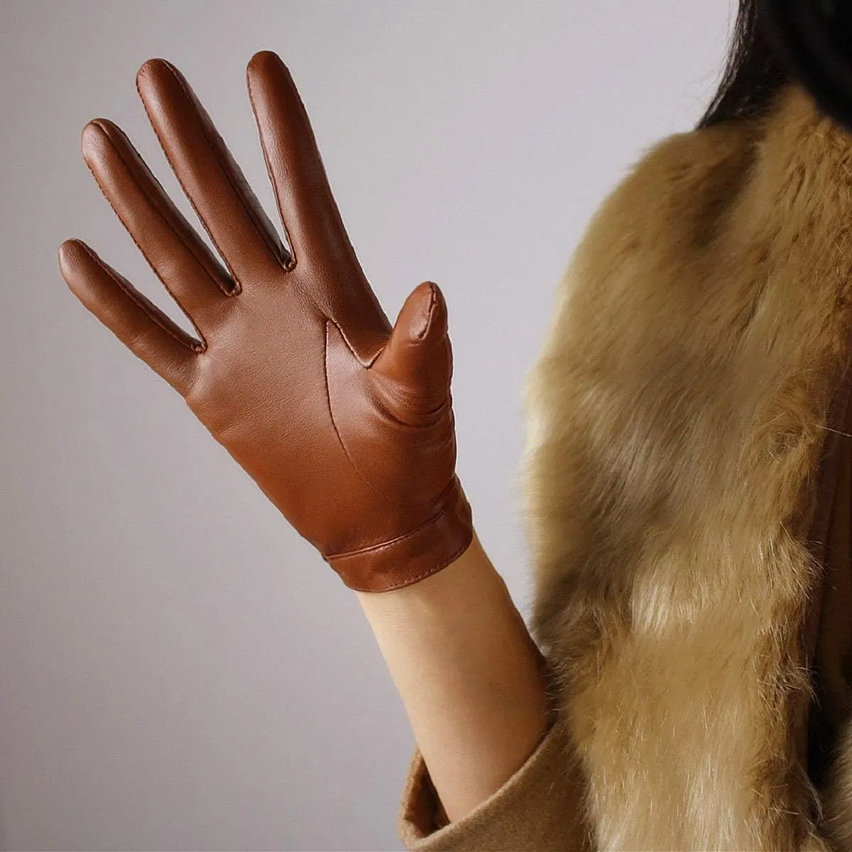 DooWay Leather Driving Gloves for Women Genuine Sheepskin Cosplay Costume Motorcycle Gloves