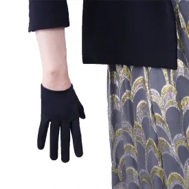 DooWay Short Suede Gloves Women Stretch Winter Warm Dress Gloves