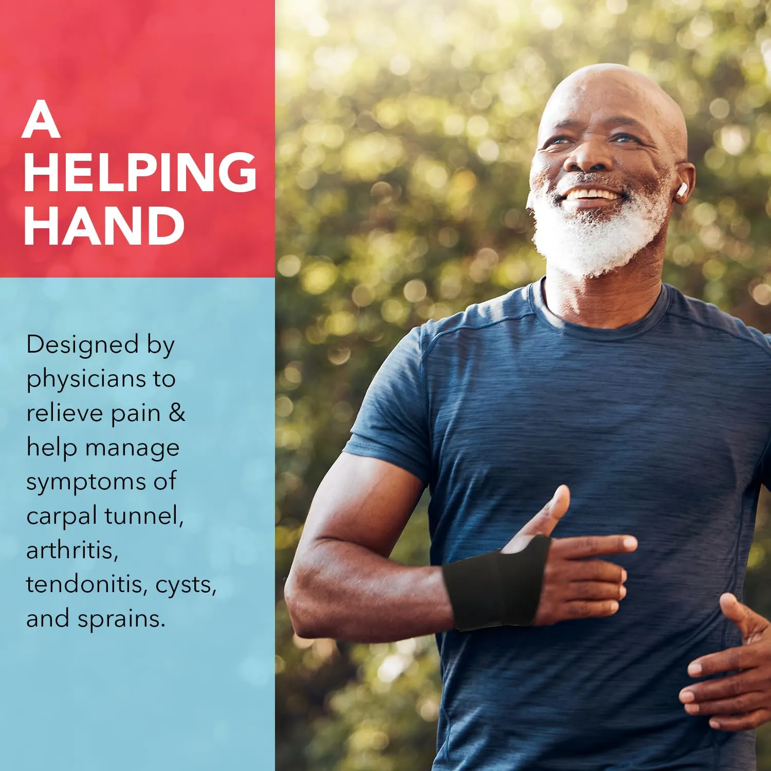 Dr. Arthritis Essentials Wrist Brace for Support & Pain Relief  Adjustable Wrist Wraps for Stability & Comfort  Ideal for Recovery, Work, Sports, and Everyday Use (Black Single)
