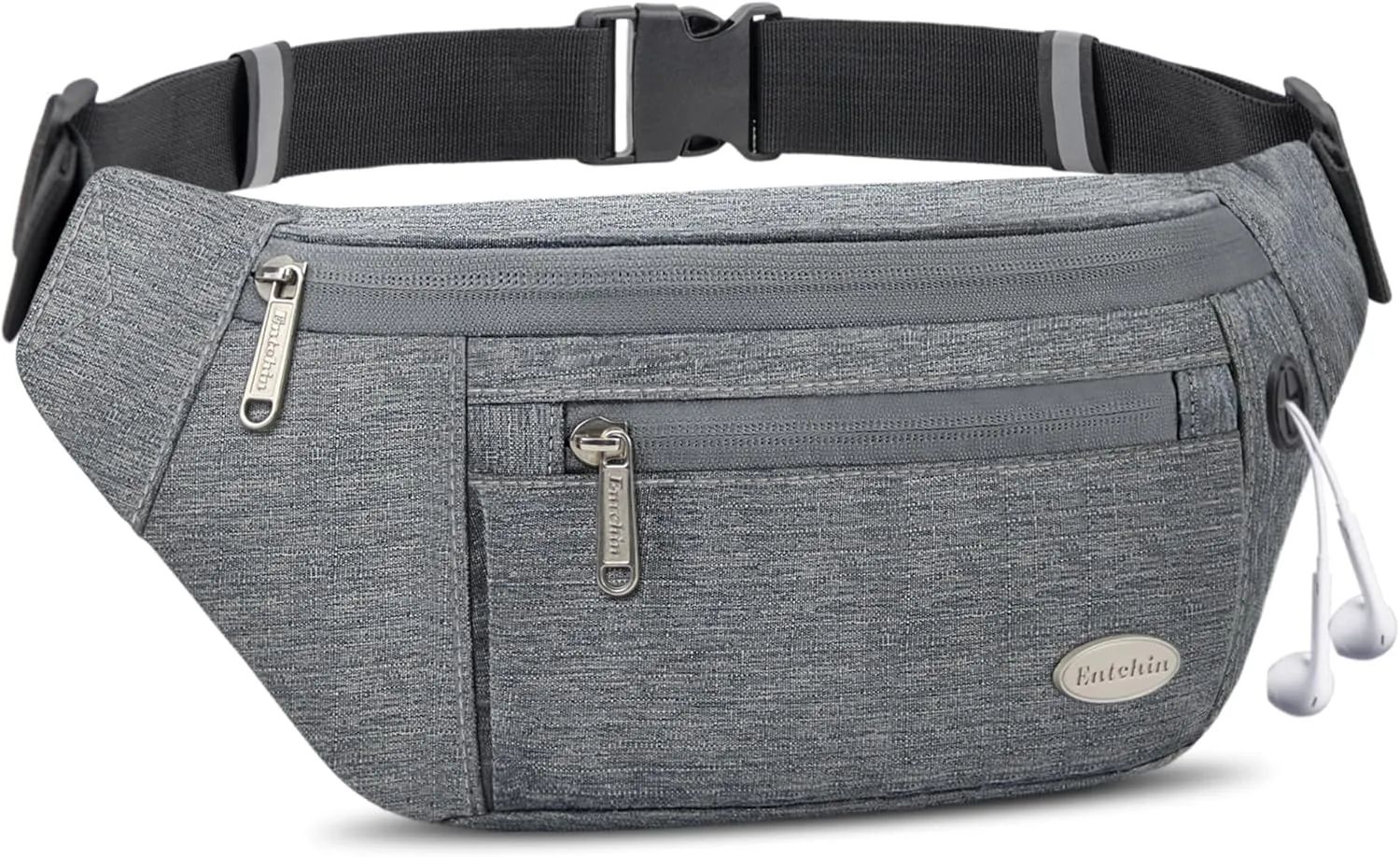 Entchin Fanny Pack for Women Men,Crossbody Belt Bag with 4-Zipper Pockets,Adjustable Waist Bag Pack,One of the Most Popular Travel Essential Gifts for Walking,Traveling,Cycling and Shopping
