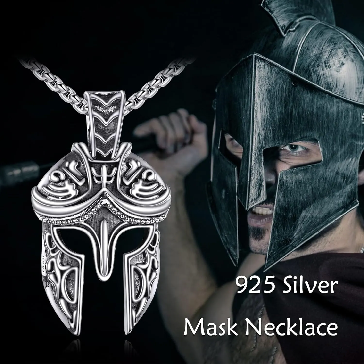 Eye of Horus/Fish Hook/Mask/Scorpion/Trident/Arrow/Star of David/Anchor/Boxing Necklace for Men Sterling Silver Gold Plated Celtic Knot Pendant Punk Gothic Religious Jewelry Gifts for Men