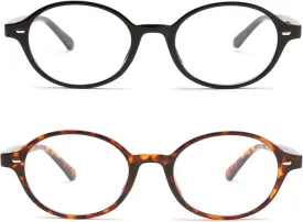 FEISEDY Vintage Oval Blue Light Glasses for Women Men Stylish Lightweight 90s Eyeglasses Fake Nerd Y2k Eyewear Frame B0242