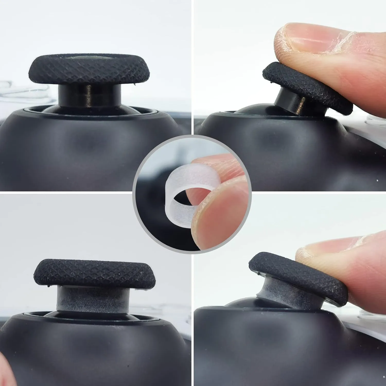 FPS Thumb Grip Gamepad Raised Antislip Thumb Stick Grips Thumbsticks Joystick Cap for PS5/4,Switch Pro Con-Precision Rings,Assist Rings,Storage Case(16pcs),Purple Set