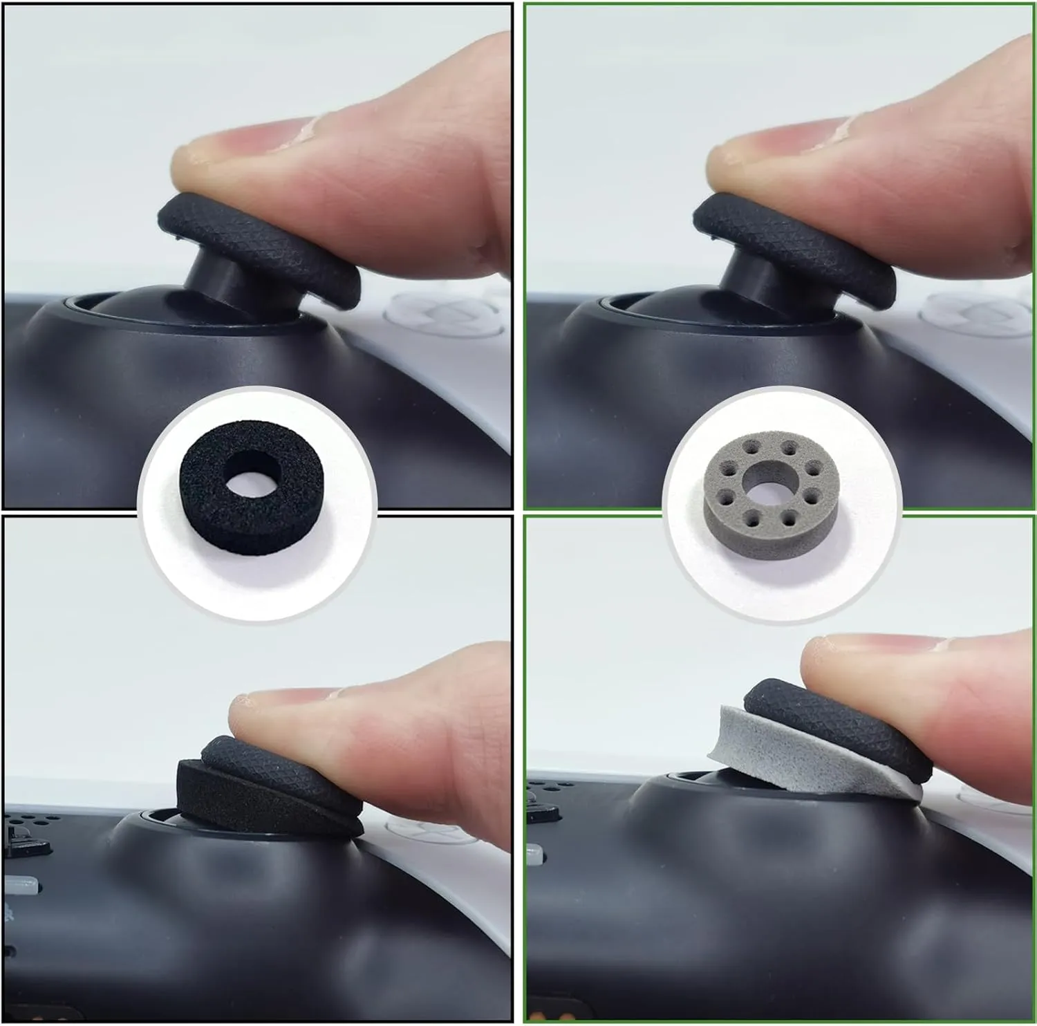 FPS Thumb Grip Gamepad Raised Antislip Thumb Stick Grips Thumbsticks Joystick Cap for PS5/4,Switch Pro Con-Precision Rings,Assist Rings,Storage Case(16pcs),Purple Set