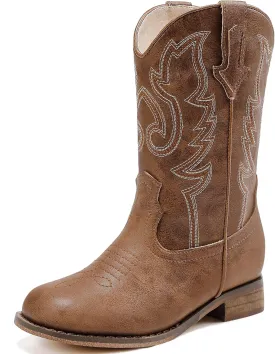 Girls Cowgirl Boots Unisex-Child Mid Calf Glitter Toddler Cowboy Boot Little Big Kids Western Riding Shoes